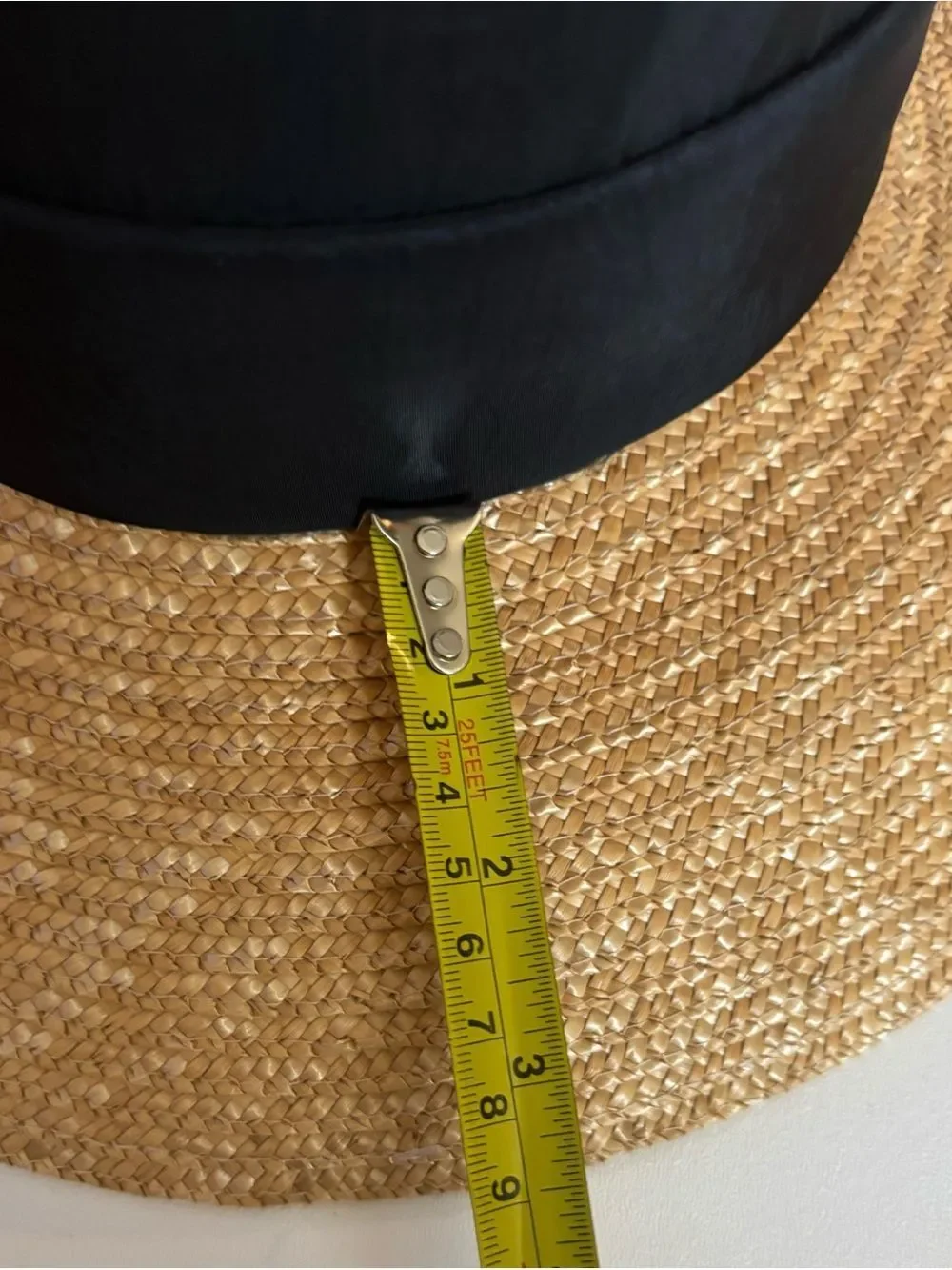 Vintage Giovannio Classic Straw Boater Hat ~ Dupioni Silk Ribbon Bow